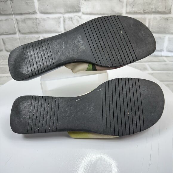 Icon Women’s 10.5/ 11 Painting Wearable Art Blue Leather Toe Ring Low Flats - Picture 8 of 10